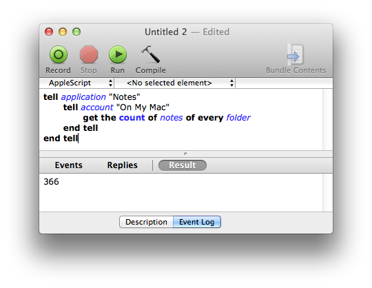 AppleScript: The Notes Application